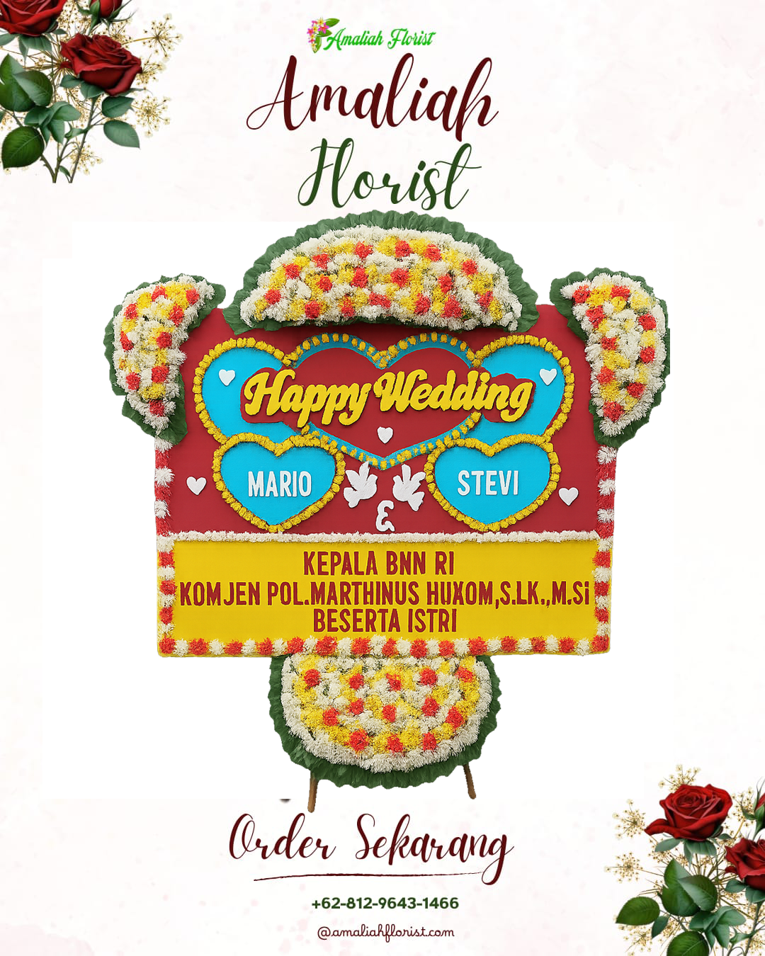 Papan Bunga Pernikahan Baruga